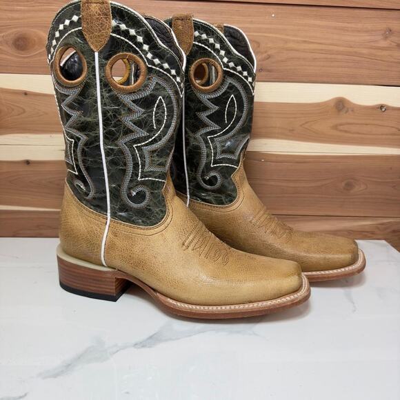 New - J.B. Dillon Men's Square Toe Color Nevada Tan Western Cowboy Boots sz 7.5 - Picture 3 of 7
